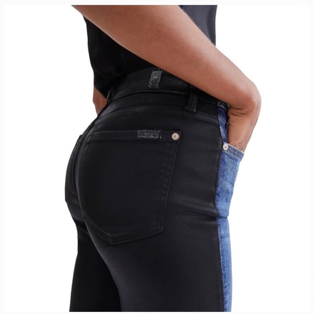 7 For All Mankind Black High Rise Skinny Jeans-Classic-Size 28